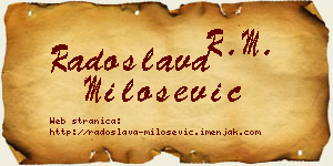 Radoslava Milošević vizit kartica